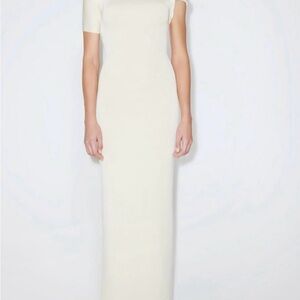 KHY Sueded Stretch Twist Maxi Dress in Stone